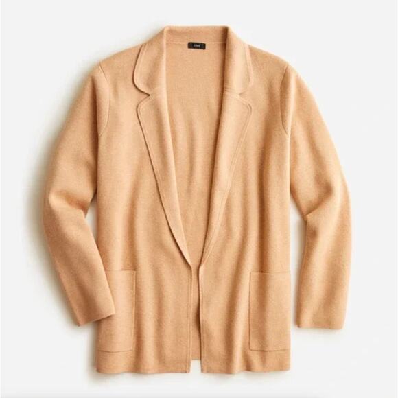 J. CREW Eloise Sweater Blazer Heather Khaki Tan Camel {K37} - Picture 2 of 7